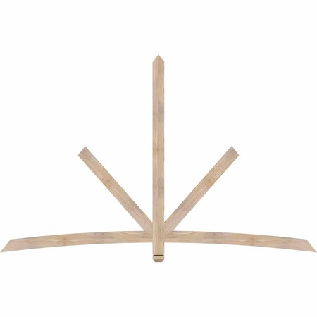 Ekena Millwork Alberta Smooth Timber Gable Bracket, Douglas Fir, 96"W x 60"H x 1 1/2"D x 3 1/2"F, 15/12 Pitch GBW096X60X0204ALB00SDF